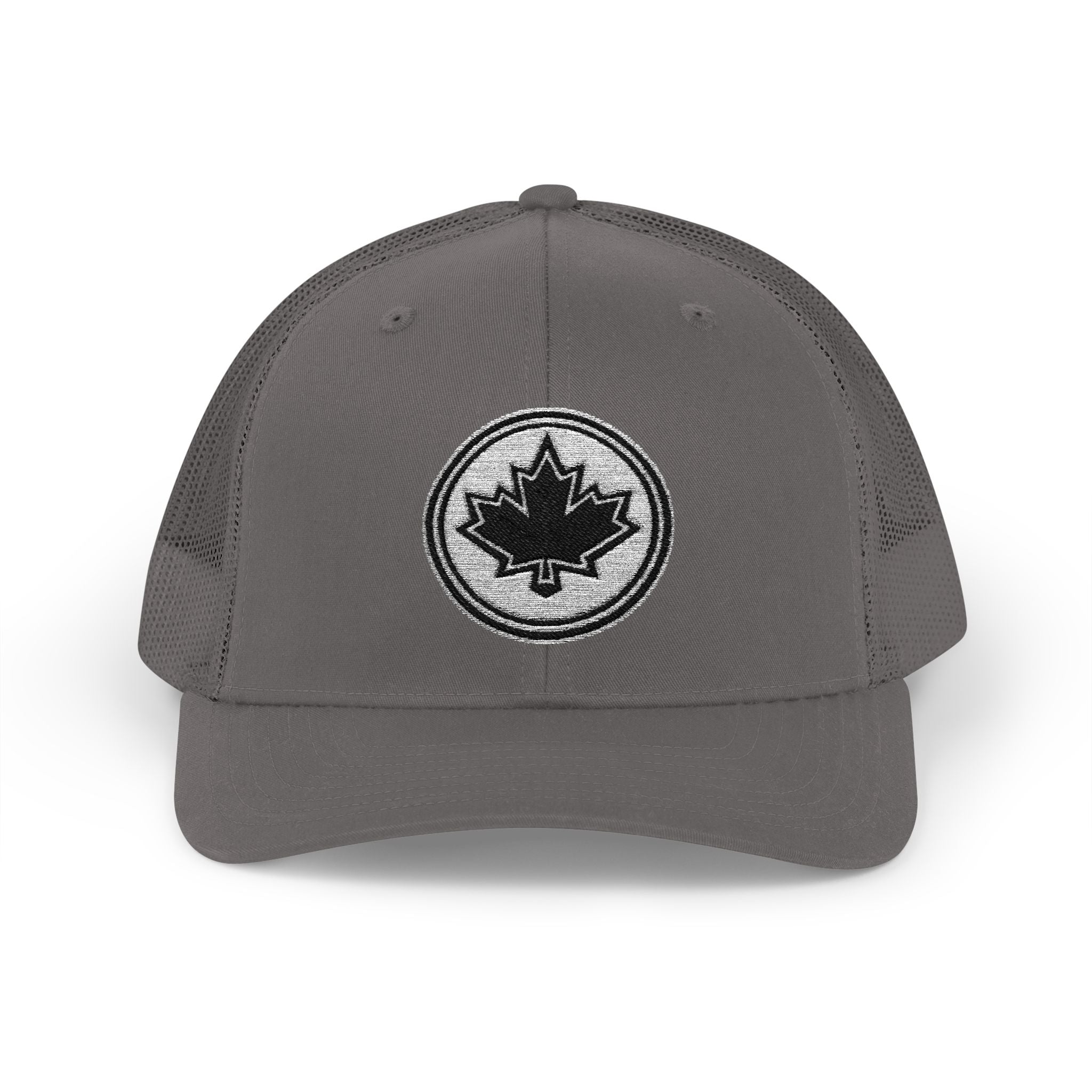 Distressed Maple Leaf Patch Snapback Cap | Trucker Hat, Canadian Leaf Emblem