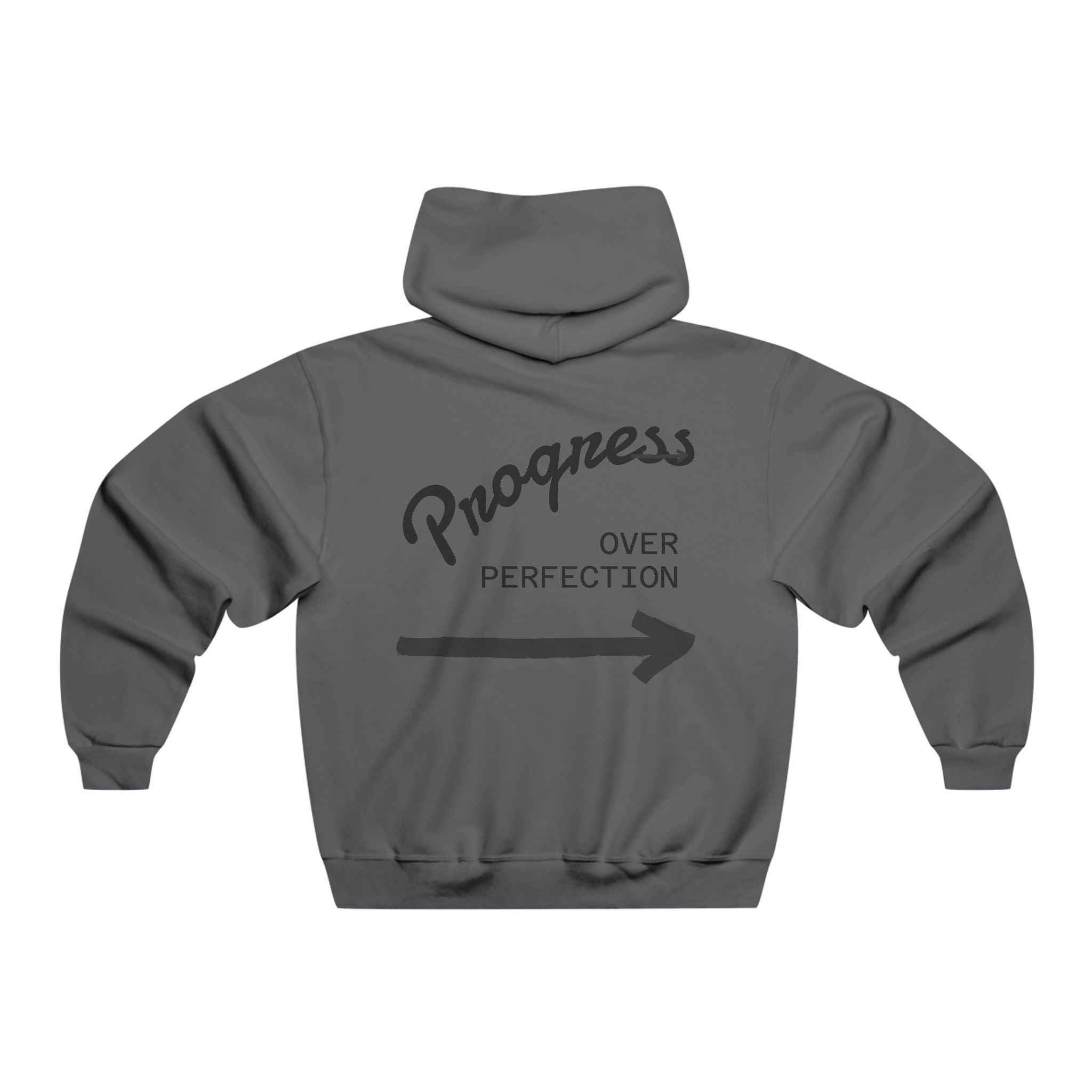 Progress Over Perfection Hoodie, Motivational Sweatshirt, Casual Wear, Gift for Him, Comfortable Outerwear, Everyday Style