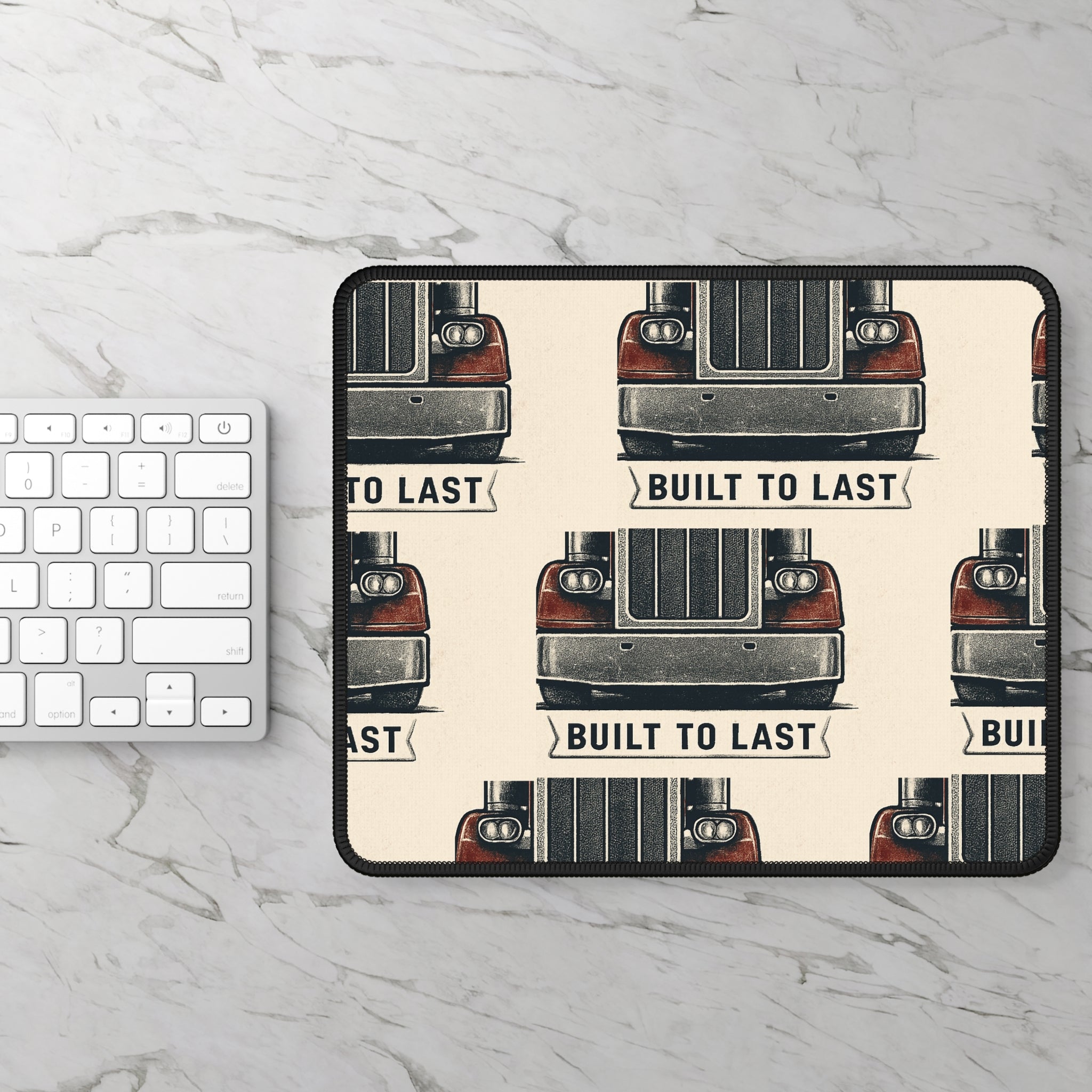 Custom Pattern Trucker Gang Peterbilt Gaming Mouse Pad Truck Logo, Retro Semi Trucker Design