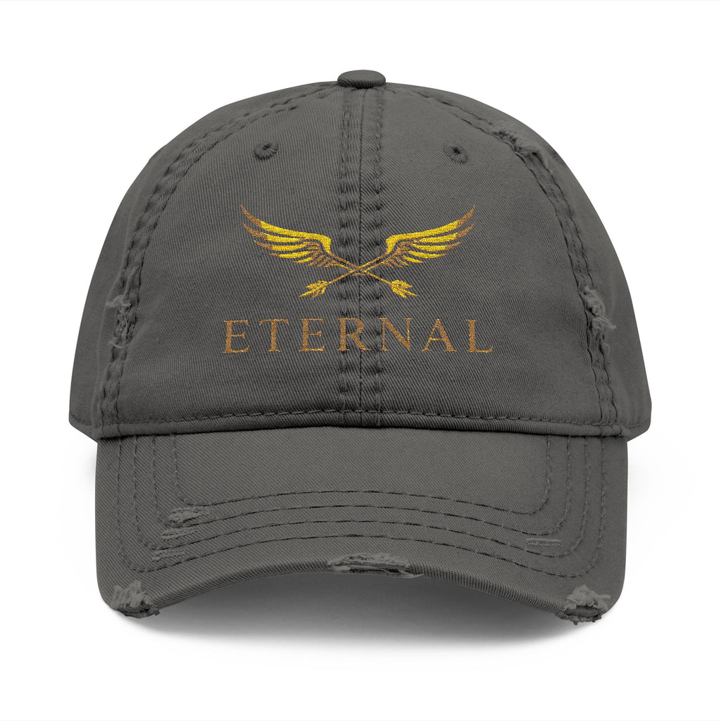 Eternal Embroidered Distressed Dad Hat - Vintage Wing Logo