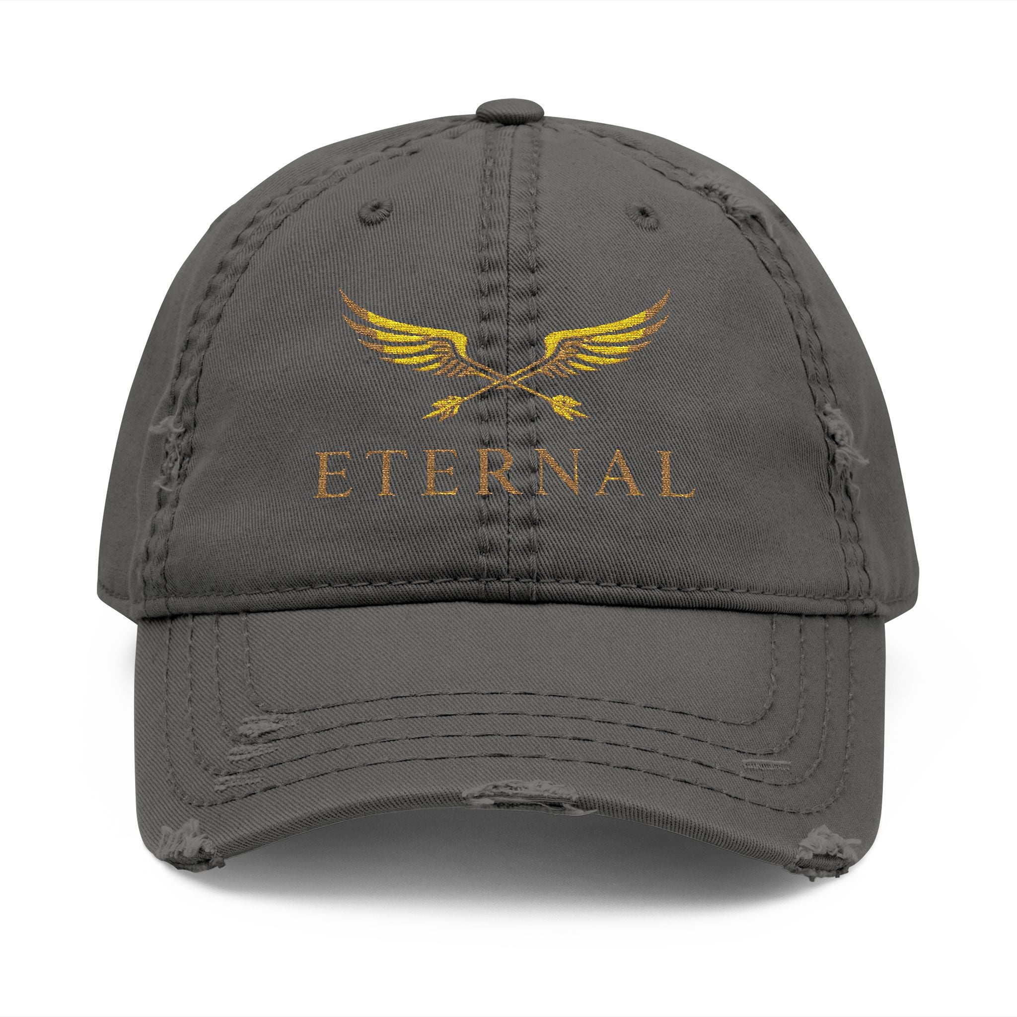 Eternal Embroidered Distressed Dad Hat - Vintage Wing Logo