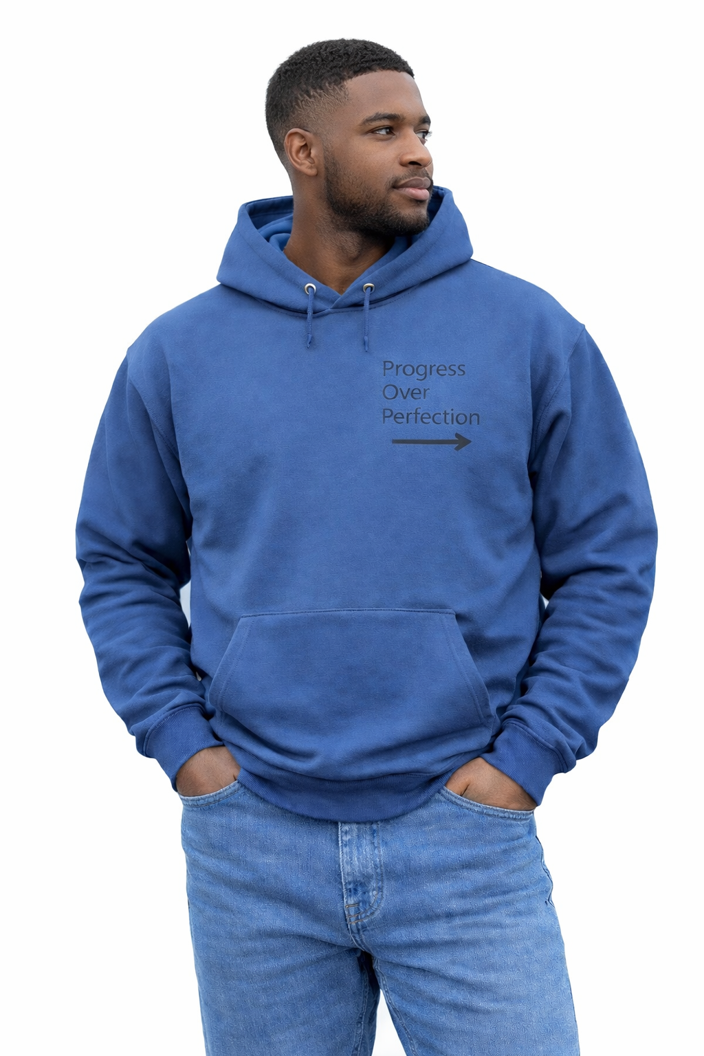 Progress Over Perfection Hoodie, Motivational Sweatshirt, Casual Wear, Gift for Him, Comfortable Outerwear, Everyday Style