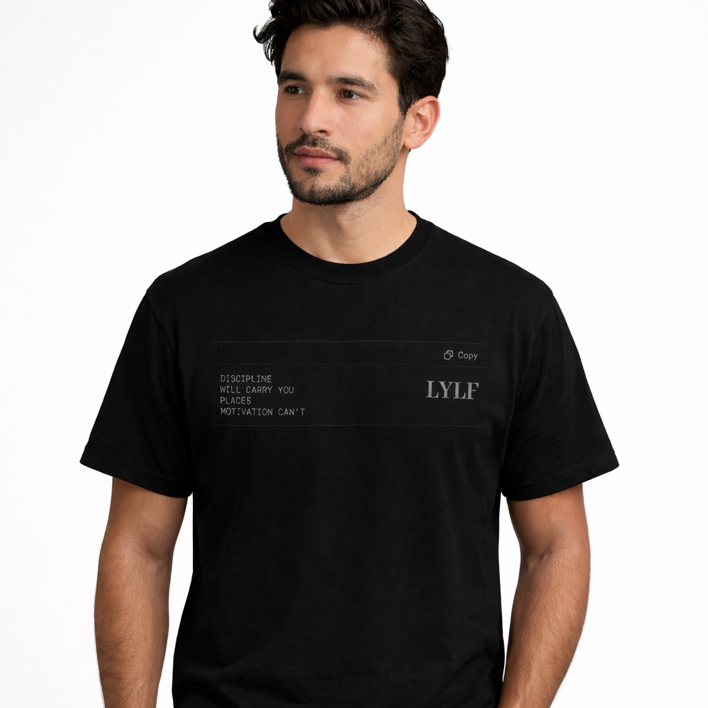 Life Your Life First (LYLF) Garment-Dyed T-Shirt — Minimal Logo Front & Back