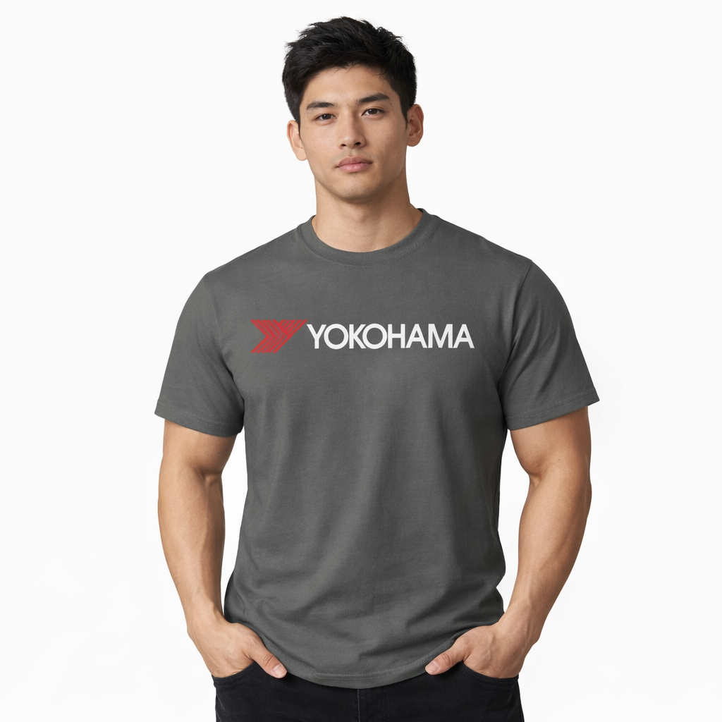 Yokohama Logo T-Shirt  Minimal White Graphic Tee