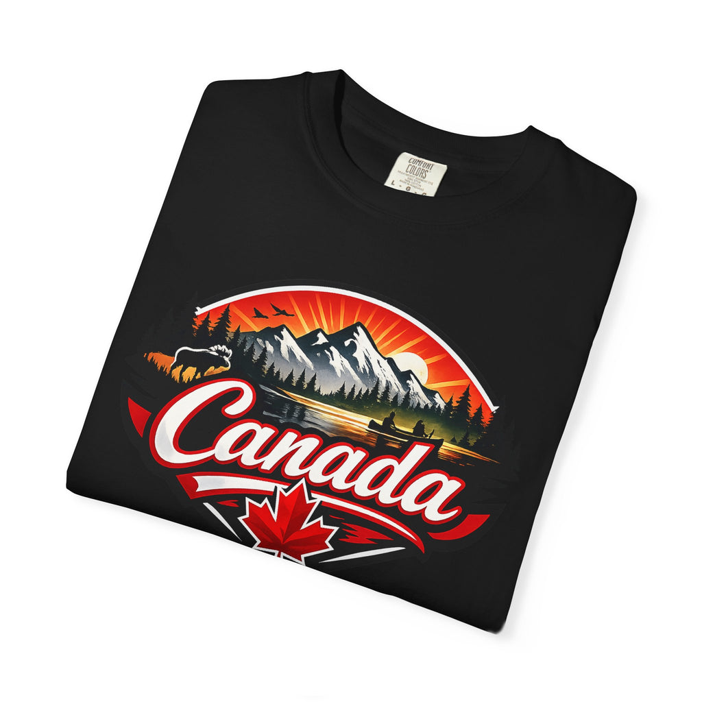 Canada Mountain Badge T-shirt Retro Maple Leaf, Outdoor Badge Design
