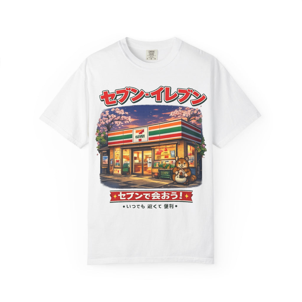 7 Eleven Japanese Convenience Store T-Shirt | Cherry Blossom Illustration