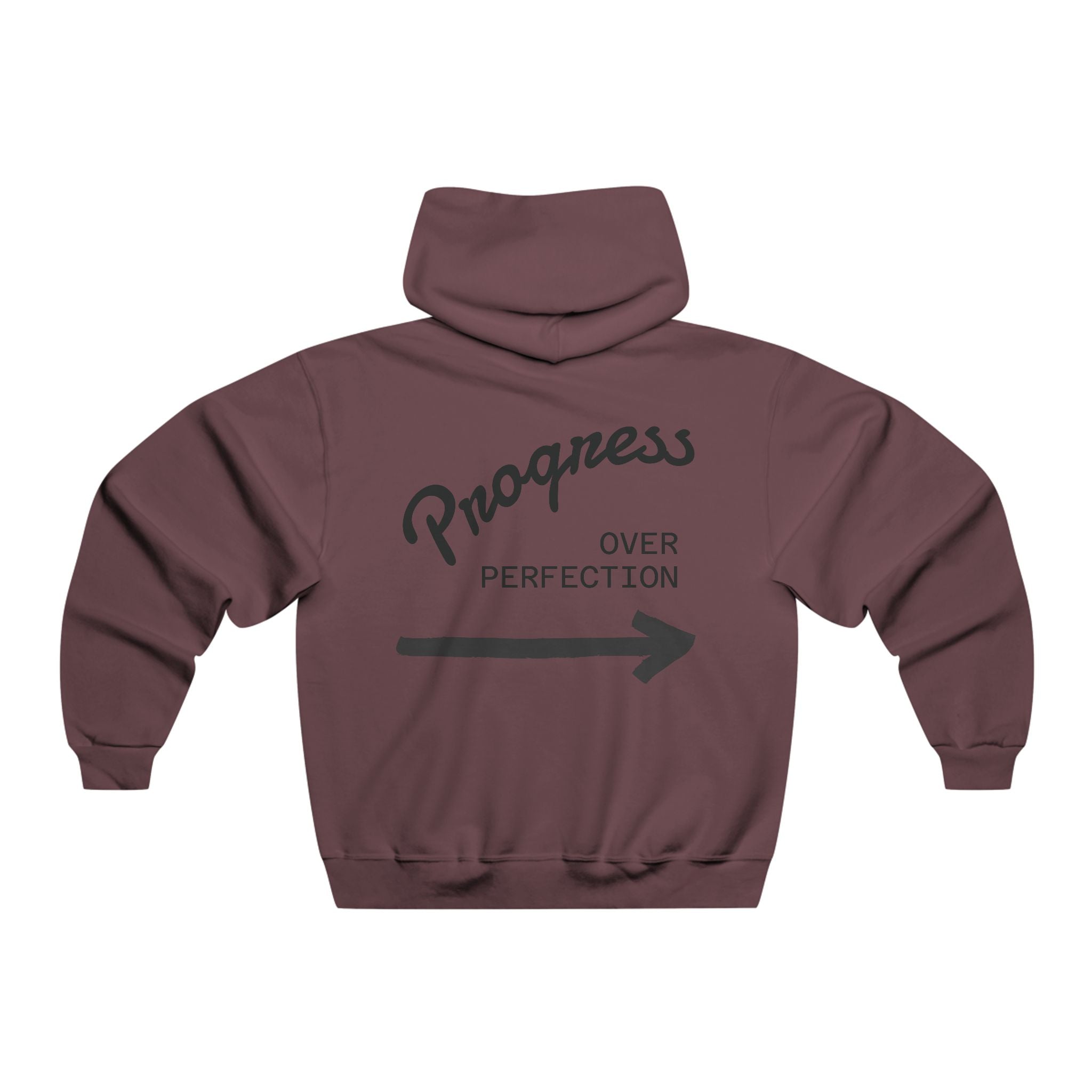 Progress Over Perfection Hoodie, Motivational Sweatshirt, Casual Wear, Gift for Him, Comfortable Outerwear, Everyday Style