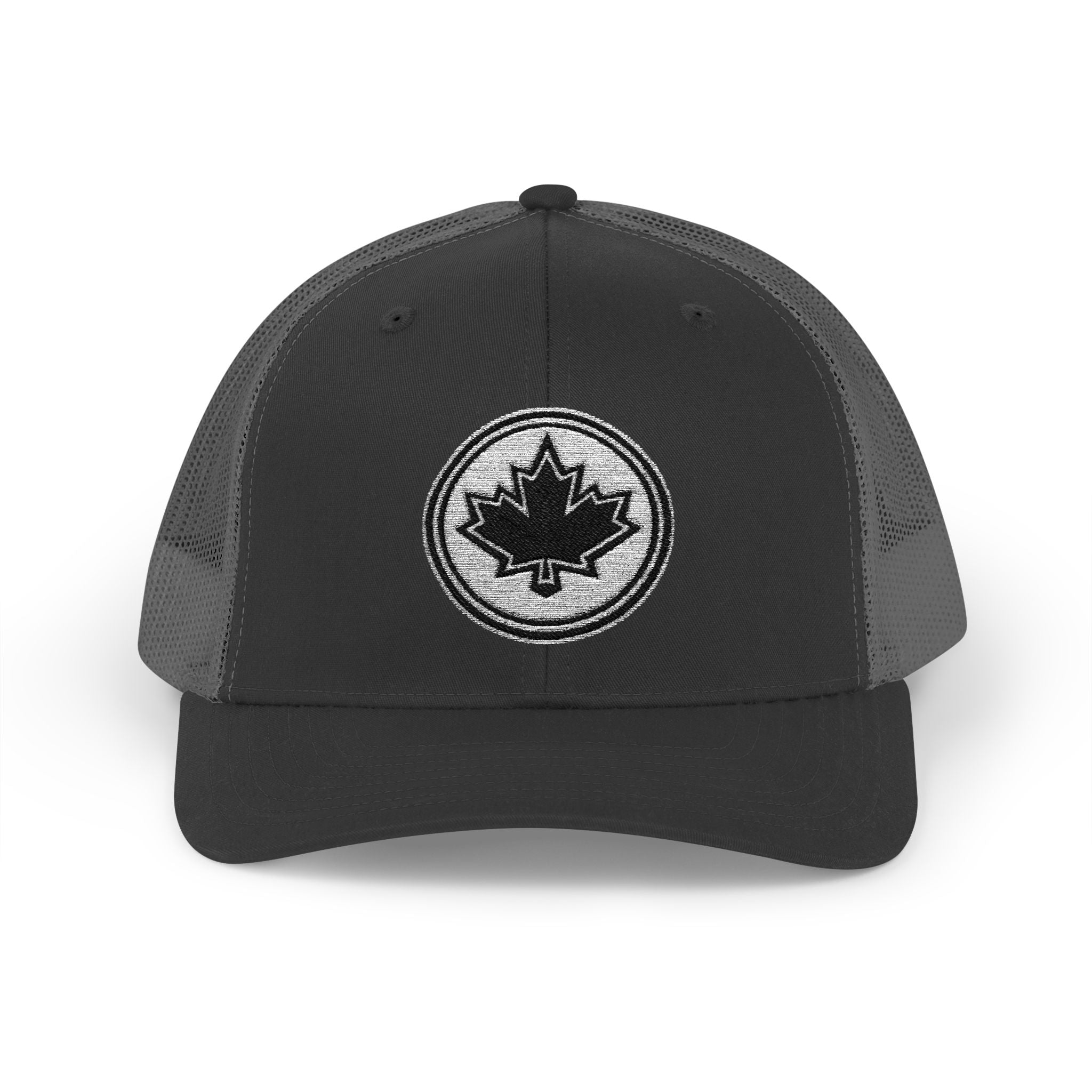 Distressed Maple Leaf Patch Snapback Cap | Trucker Hat, Canadian Leaf Emblem